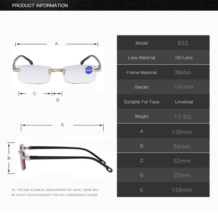 Moderne silberne Unisex Anti-Blau-Licht Lesebrille. Multifokale Sehhilfe mit Blaulichtfilter für scharfe Sicht.