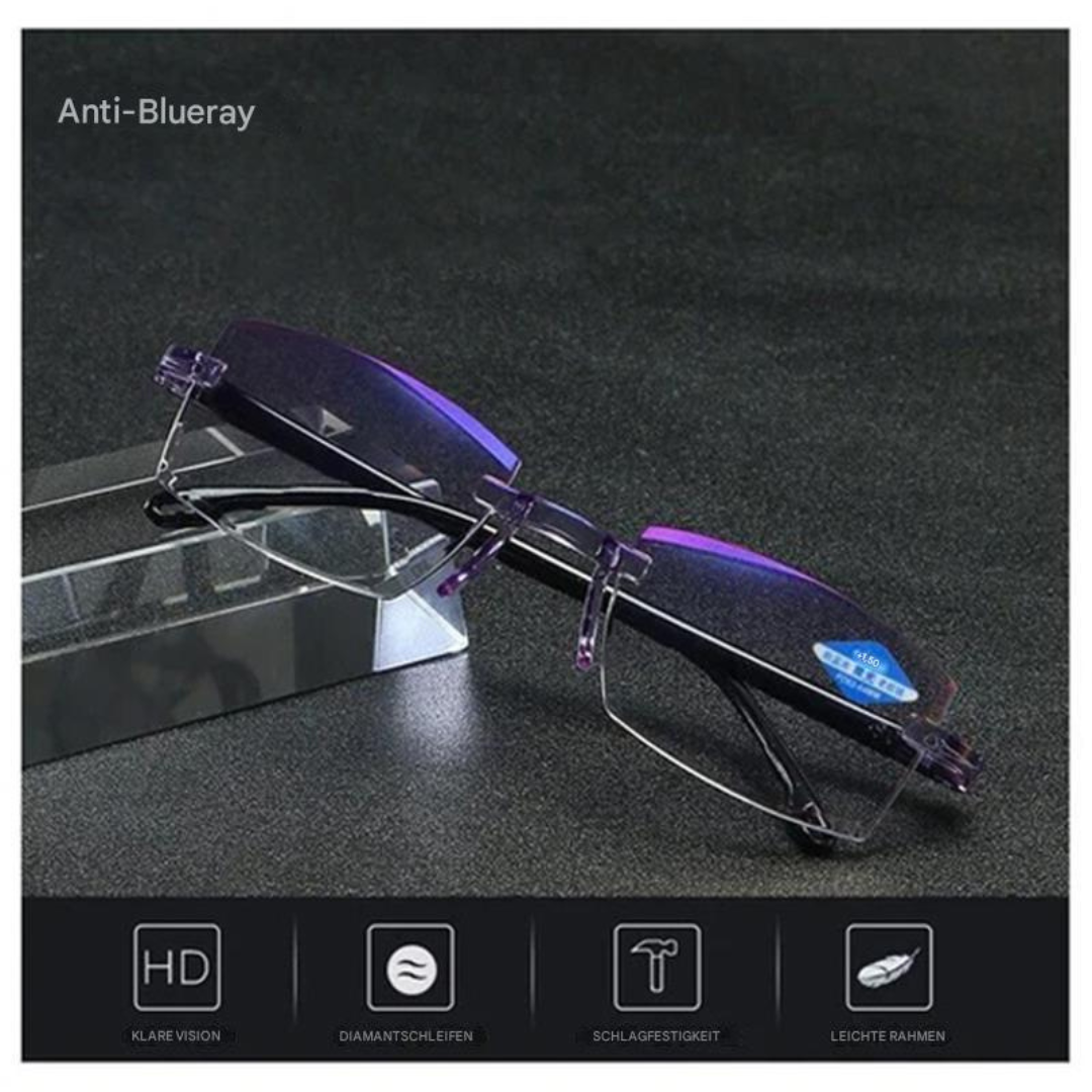 Hochwertige Unisex Multifokalbrille. Sehhilfe mit Blaulichtfilter für digitale Augengesundheit & Komfort.