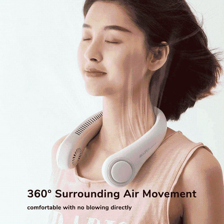 Stilvoller Unisex Nackenventilator; leicht, flexibel und wiederaufladbar für maximalen Komfort.