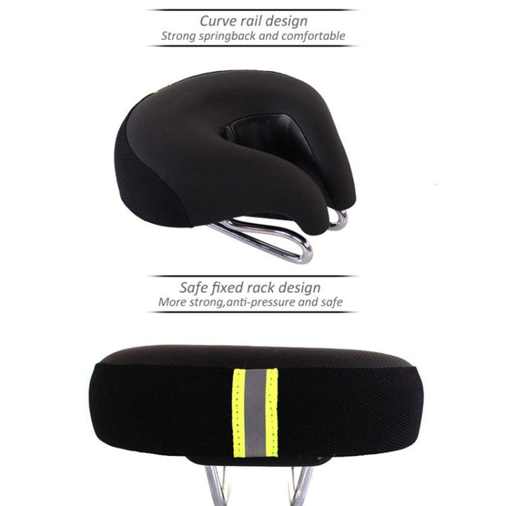 Ergonomischer nasenloser MTB-Sattel, weich gepolstert, rot, bietet optimale Druckentlastung für angenehme Touren.