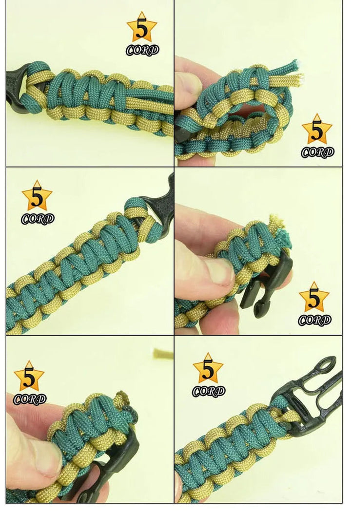 Stylisches Unisex Paracord-Armband, schwarz, bietet Notfallfunktionen für jede Outdoor-Tour.