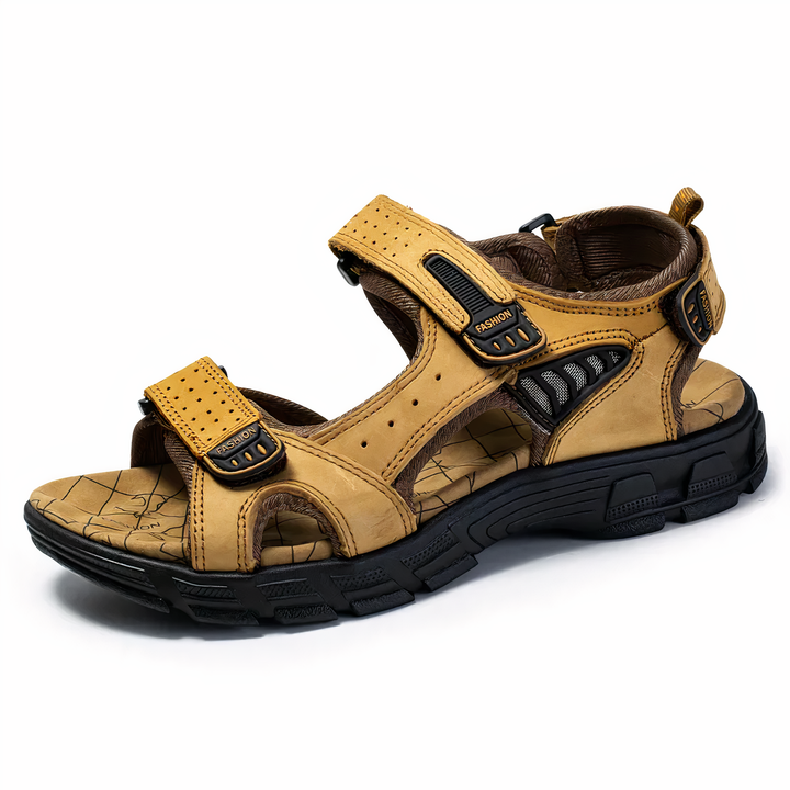 Stützende Unisex-Sandalen (Braun/Schwarz) für Damen & Herren. Ergonomische Sommerschuhe bieten ganztägige Fußgesundheit.