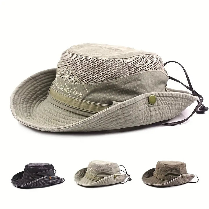 Unisex Outdoor Sonnenhut, breitkrempig, verstellbar, UV-Schutz. Ideal für Wandern & Strand.