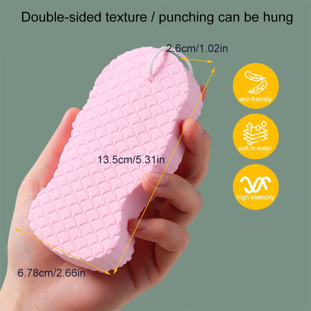 Der Peeling Schwamm nach Gebrauch, einfach zu reinigen und wiederverwendbar für Hygiene.
