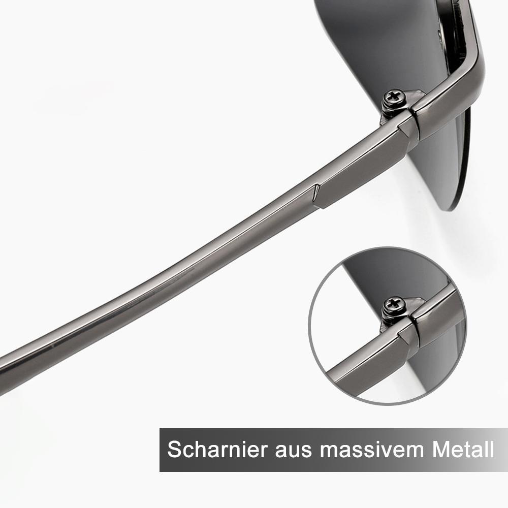 Polarisierte Angelbrille, selbsttönend, für klare Sicht bei jedem Licht, UV400 Schutz und Blendschutz.