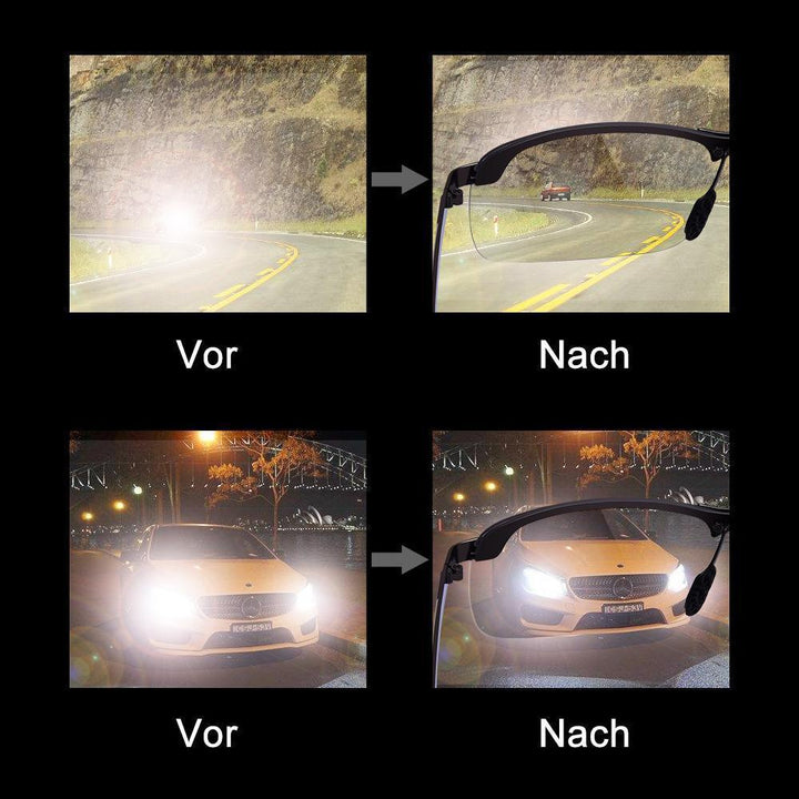 Hochwertige polarisierende & selbsttönende Sonnenbrille, Unisex, für perfekten Blendschutz Tag und Nacht.