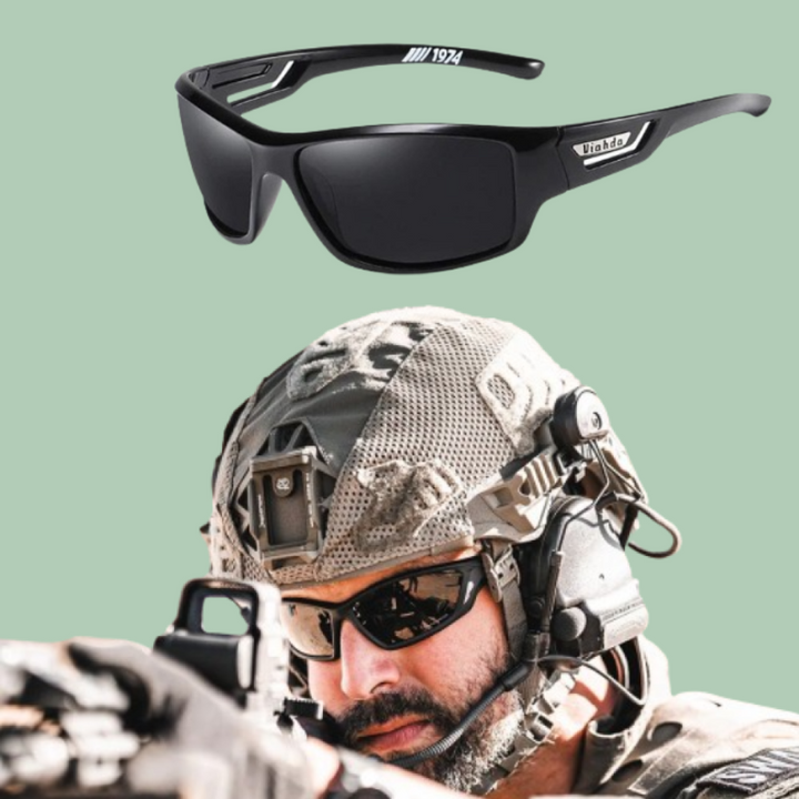 Unisex Polarisierte Militärsonnenbrille UV 400. Robust für Outdoor & Angeln, blendfrei.