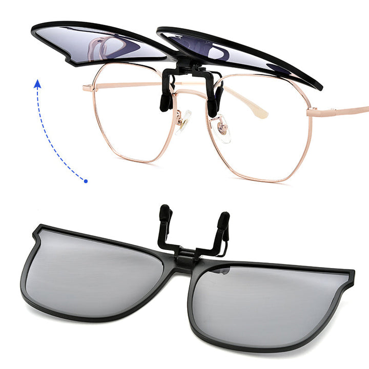 Unisex Sonnenbrillenclip, polarisiert, als praktisches Brillenzubehör für UV-Schutz und Blendschutz.