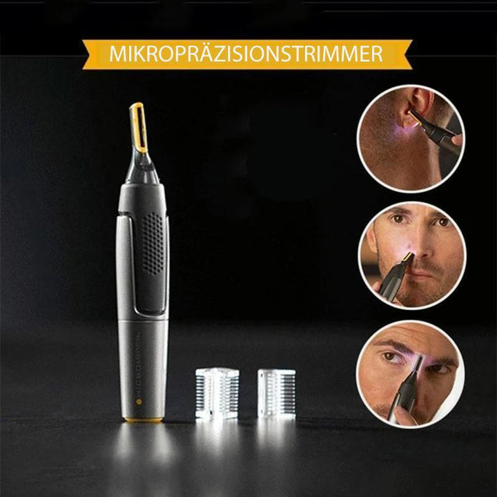 Präziser Nasenhaartrimmer & Ohrenhaartrimmer mit LED-Licht für hygienische Pflege.