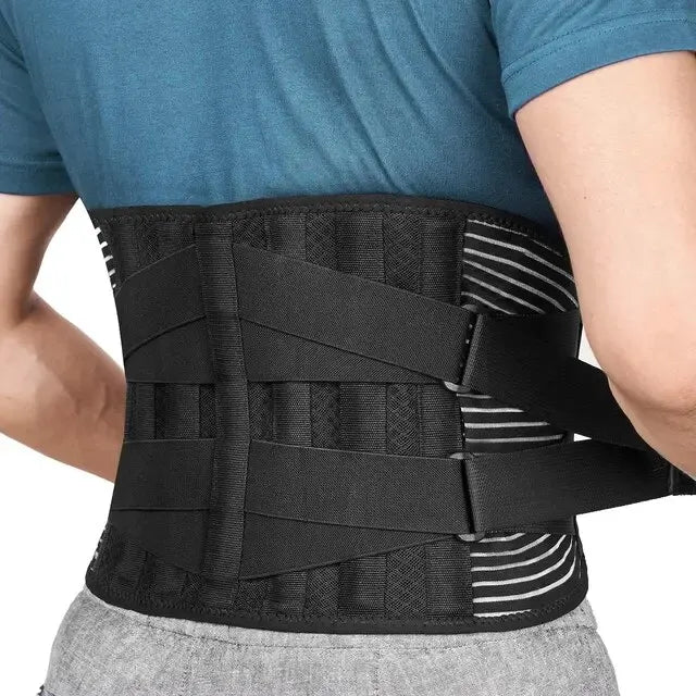 Unisex Rückenstütze für Lendenwirbel-Stabilisierung; atmungsaktiver Stützgurt bei Rückenschmerzen und für Haltungskorrektur.