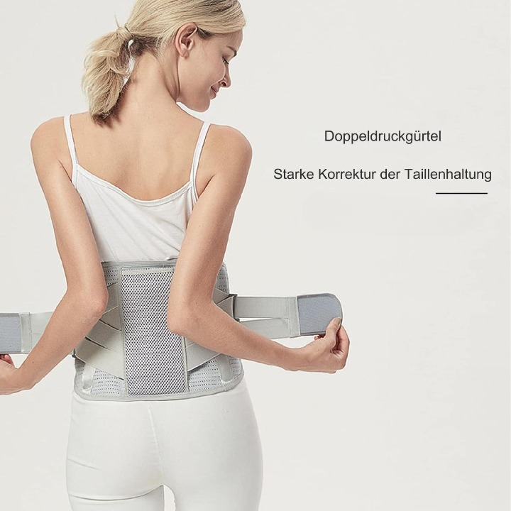 Komfortabler Rückenstützgürtel für Alltag & Prävention von Rückenschmerzen. Unisex Design für Damen & Herren.