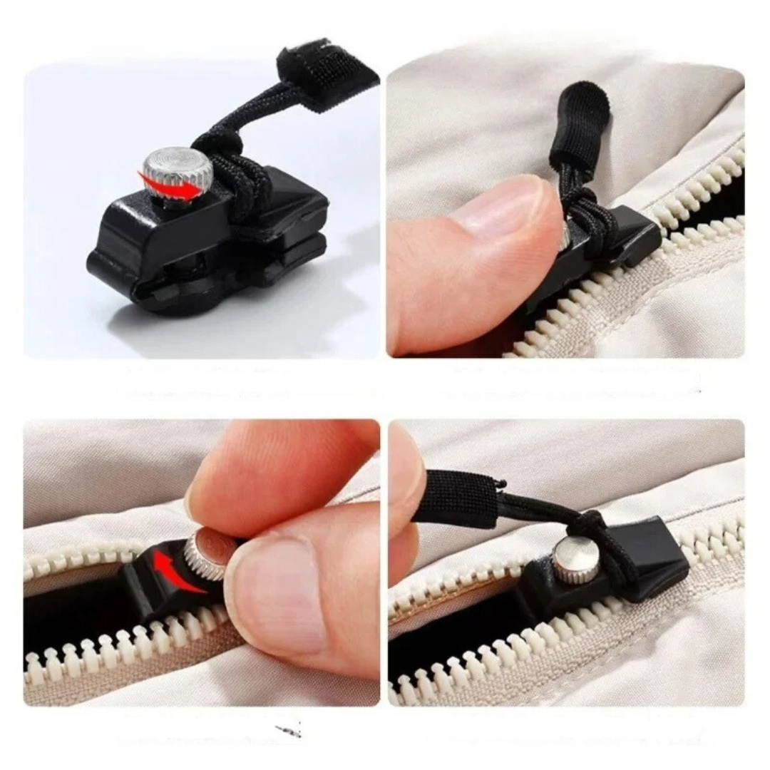 Das Unisex Reißverschluss Reparatur Kit löst schnell Zipper-Probleme an diversen Textilien & Accessoires.