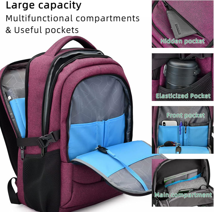 Stilvoller grauer Pendlerrucksack, unisex, mit Anti-Diebstahl & Laptopfach.