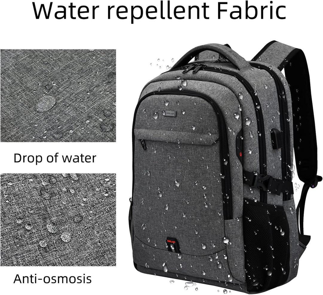 Hochwertiger rosa Laptoprucksack für Reisen und Arbeit, mit USB-Port.