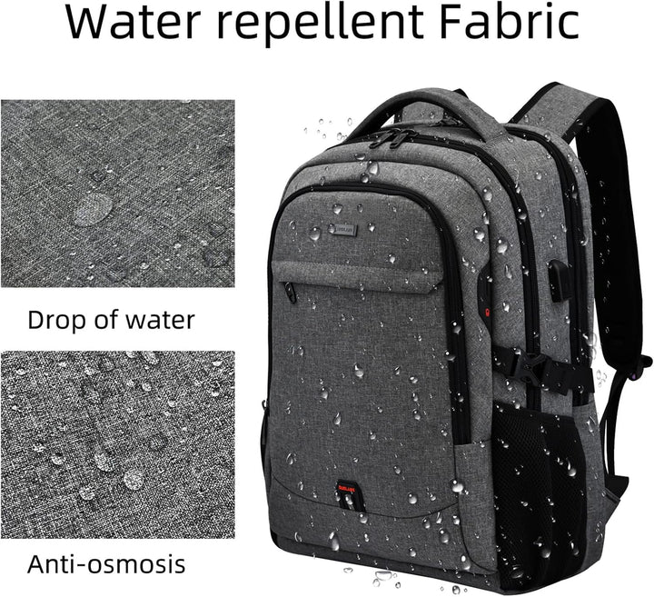 Hochwertiger rosa Laptoprucksack für Reisen und Arbeit, mit USB-Port.