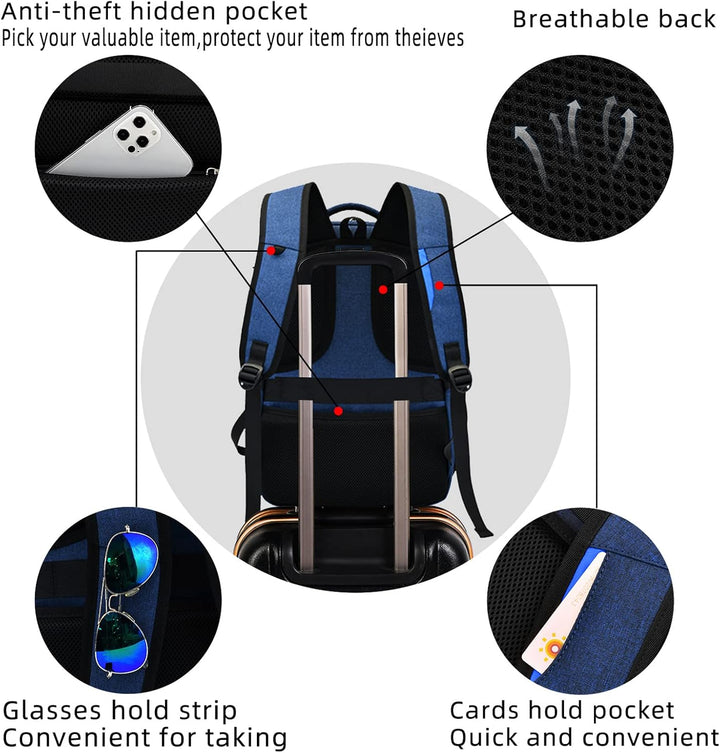 Vielseitiger Laptoprucksack für Arbeit, Uni & Freizeit, mit USB-Ladefunktion.