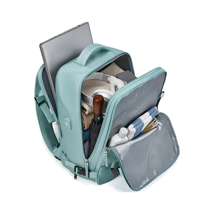 Wasserdichter Unisex-Rucksack für Reise, Business & Outdoor. Geräumig, mit Laptop-Fach und USB-Anschluss.
