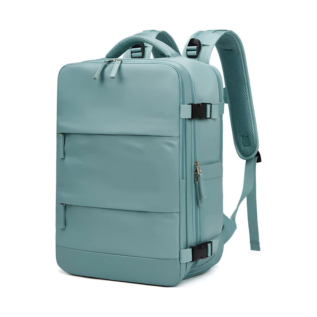 Geräumiger Unisex Reise-Rucksack zeigt Organisation, Laptop-Fach & USB-Anschluss. Ideal für Business & Reisen.