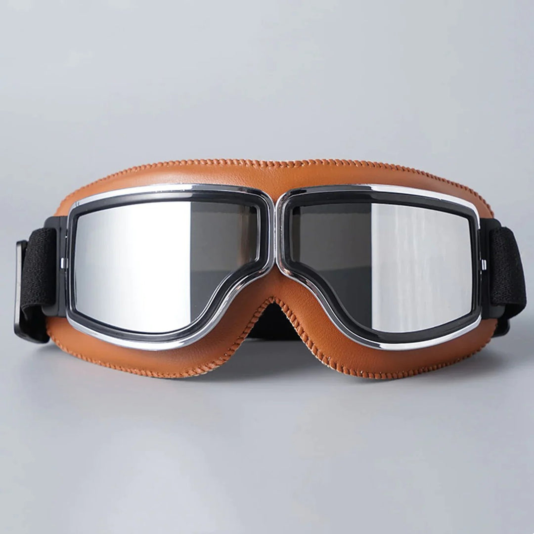 Motorrad- & Rollerfahrer Schutzbrille, Retro-Design, stoßfest, UV-Schutz, unisex.