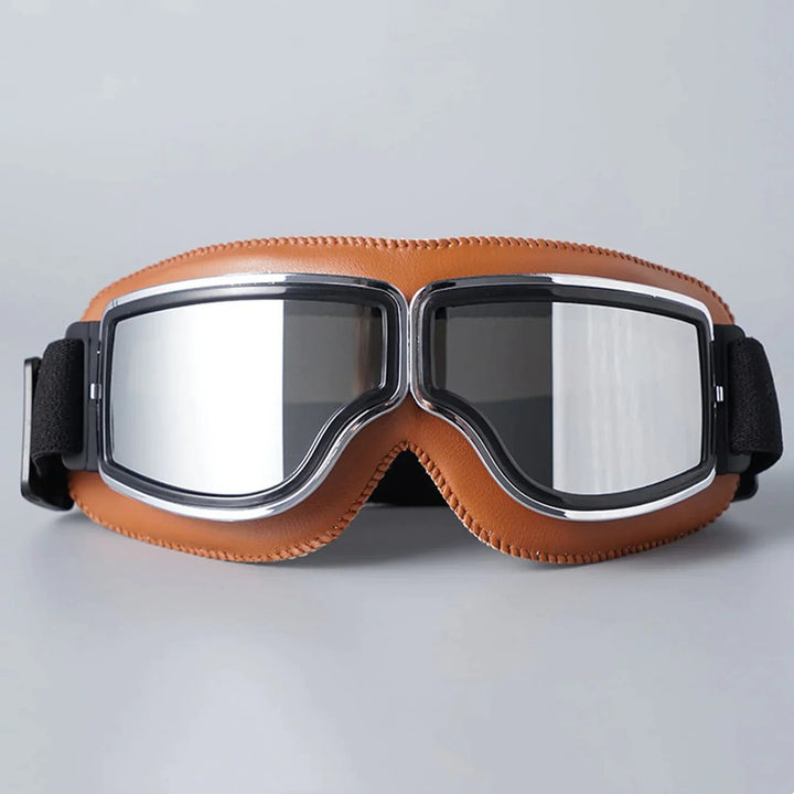 Motorrad- & Rollerfahrer Schutzbrille, Retro-Design, stoßfest, UV-Schutz, unisex.