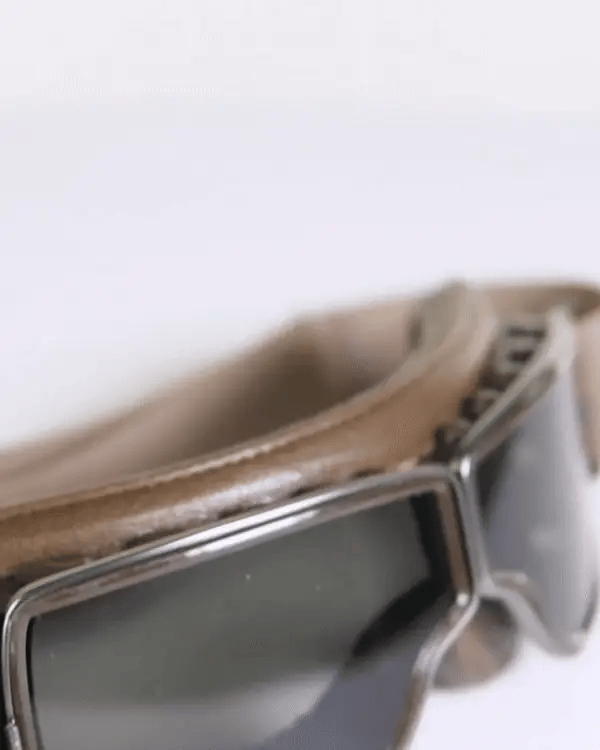 Unisex Retro Schutzbrille mit klarer Scheibe, UV-Schutz, verstellbar für Motorradfahrer.