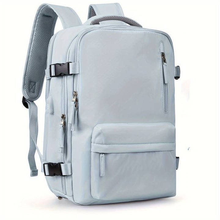Rosa Unisex Rucksack mit Schuhfach, vielen Organizerfächern; perfekt als Reise- & Sporttasche.