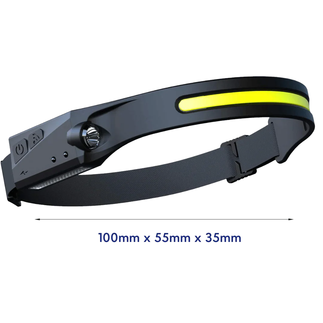 Unisex Sensor-LED-Stirnlampe. Wiederaufladbar, freihändige Beleuchtung für Outdoor, Sport & Handwerk.
