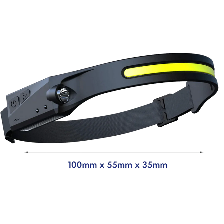Unisex Sensor-LED-Stirnlampe. Wiederaufladbar, freihändige Beleuchtung für Outdoor, Sport & Handwerk.
