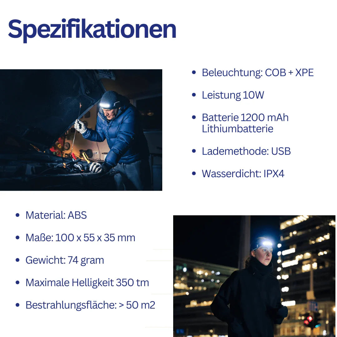 Sensor-Arbeitslampe für Handwerk & DIY. Freihändiges LED-Licht, ideal für präzise Arbeiten & Montage.