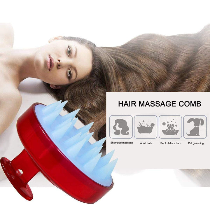 Handliche Silikonbürste für effektives Kopfhaut-Peeling & entspannende Massage während des Shampoonierens.