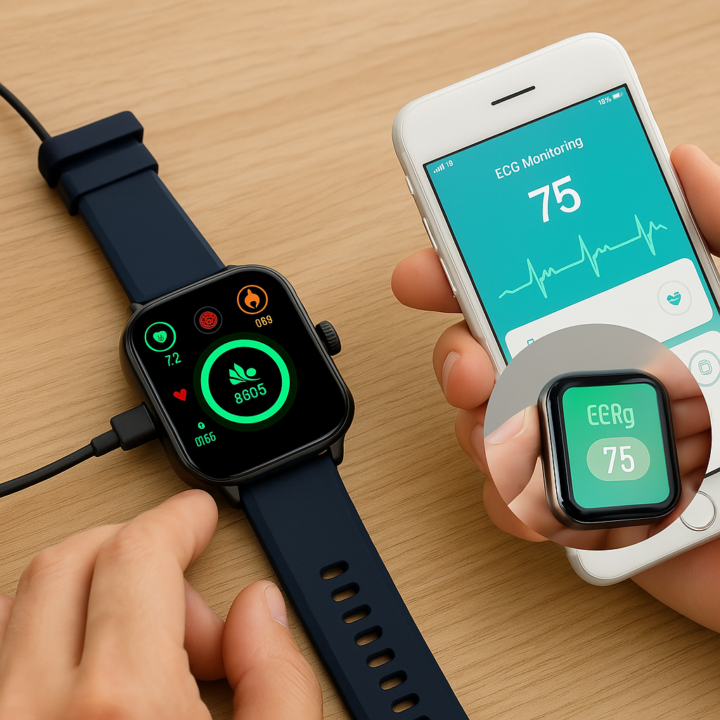 Smartwatch als Fitness & Schlaf Tracker. Erfasse Schritte, Kalorien & Schlaf. Kompatibel mit iOS/Android.