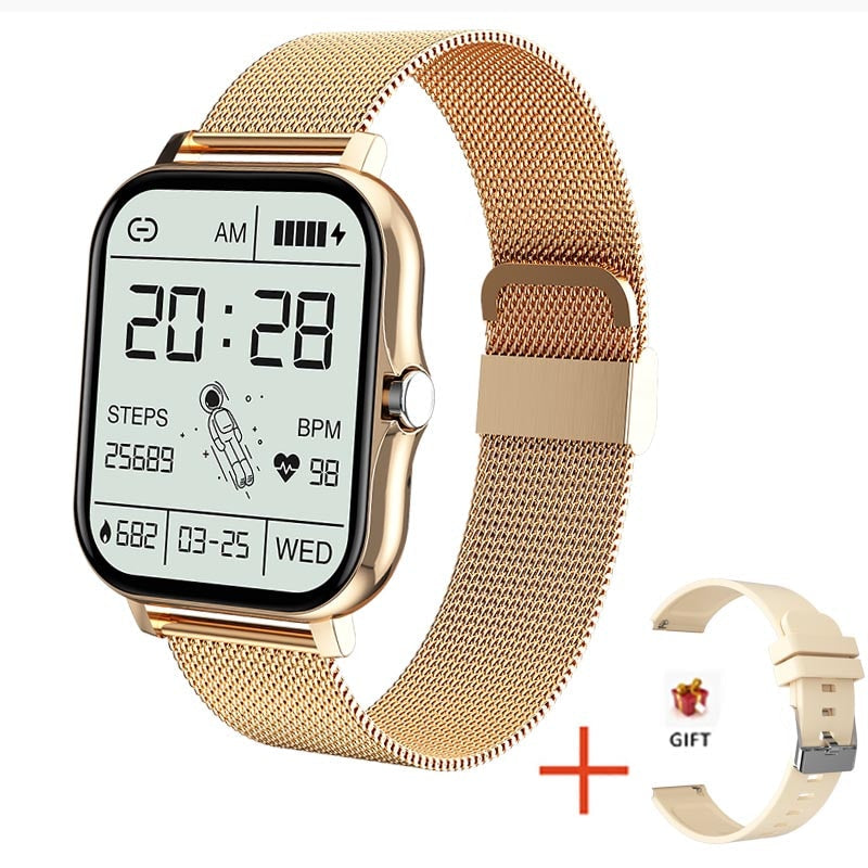 Moderne Fitnessuhr mit Pulsmesser & Blutdruckmessung, ideal für die Gesundheitsüberwachung.