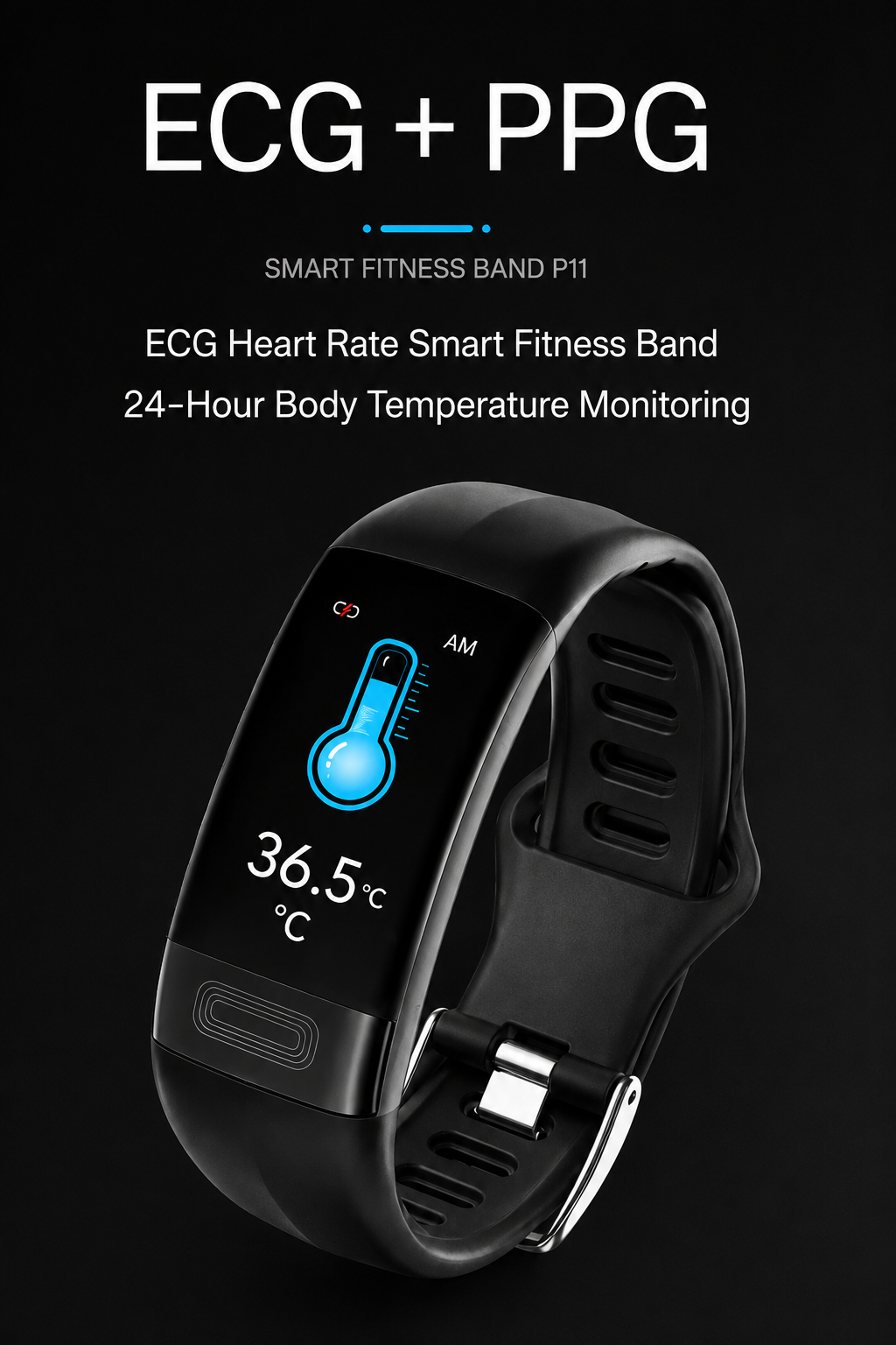 Elegante Unisex Smartwatch, ideal als Fitnessuhr und täglicher Gesundheitstracker mit Blutdruckmessung.