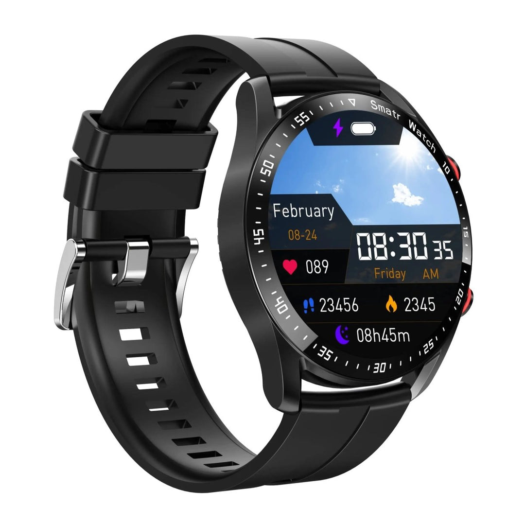 Unisex Smartwatch mit EKG, Herzfrequenz-Monitor und Bluetooth Anrufen, elegant am Handgelenk.