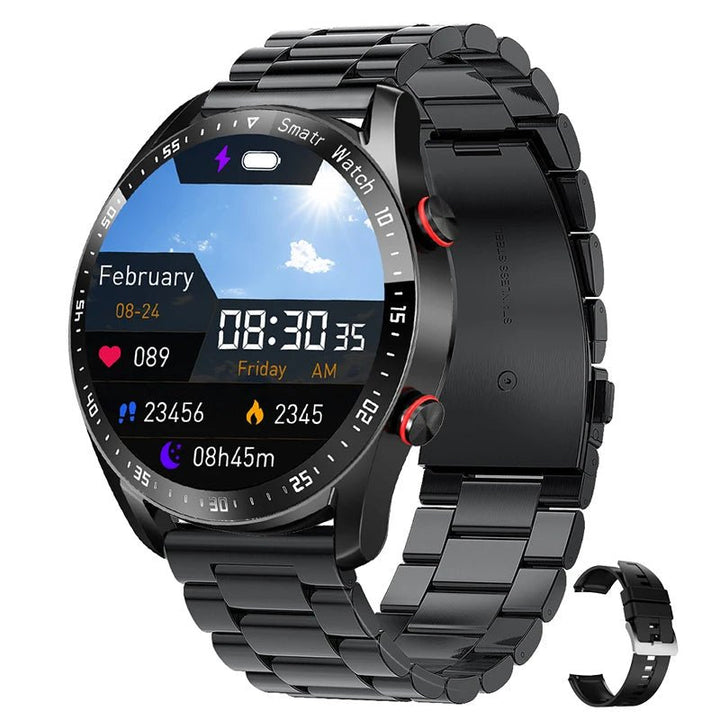 Unisex Smartwatch mit Bluetooth Anruffunktion, ideal für unterwegs. Wasserdichtes Design.