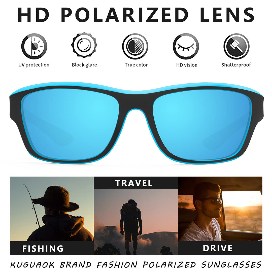 Hochwertige Sport-Sonnenbrille Unisex mit 100% UV-Schutz. Polarisierte Gläser für blendfreie Sicht im Outdoor.