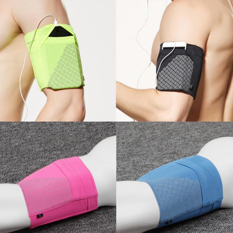 Sicheres Sportarmband mit Handyhalterung und Fach für Wertsachen. Optimal für Laufen und Outdoor-Aktivitäten.