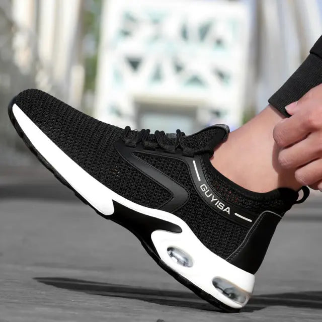 Sportliche Unisex Arbeitsschuhe mit leichter Stahlkappe & durchtrittsicherer Sohle. Atmungsaktiv & komfortabel.