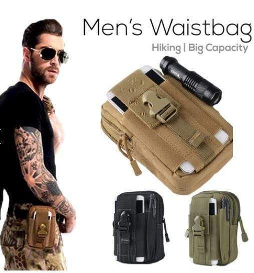 Detailansicht robuste taktische Molle Hüfttasche, vielseitiges Befestigungssystem für Outdoor- & Rucksackzubehör.