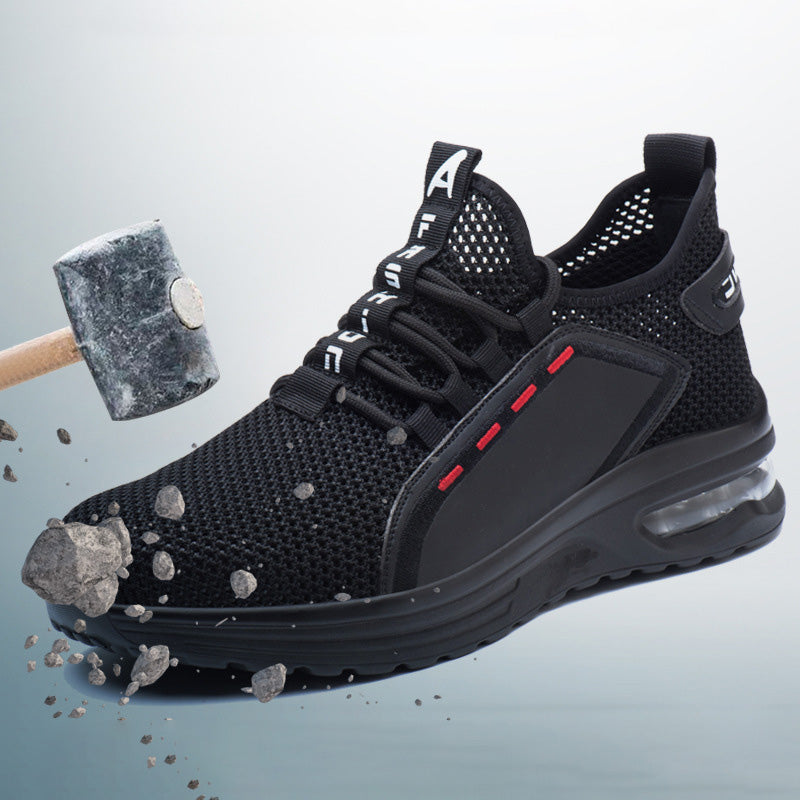 Unisex ultraleichte Sicherheitsschuhe mit Stahlkappe für Baustelle & Logistik, atmungsaktiv & komfortabel.
