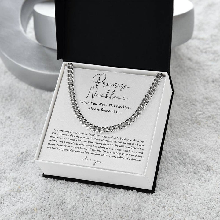 Schlichte Unisex Versprechen Halskette, anlauffest & wasserdicht. Idealer täglicher Schmuck oder Liebesgeschenk.