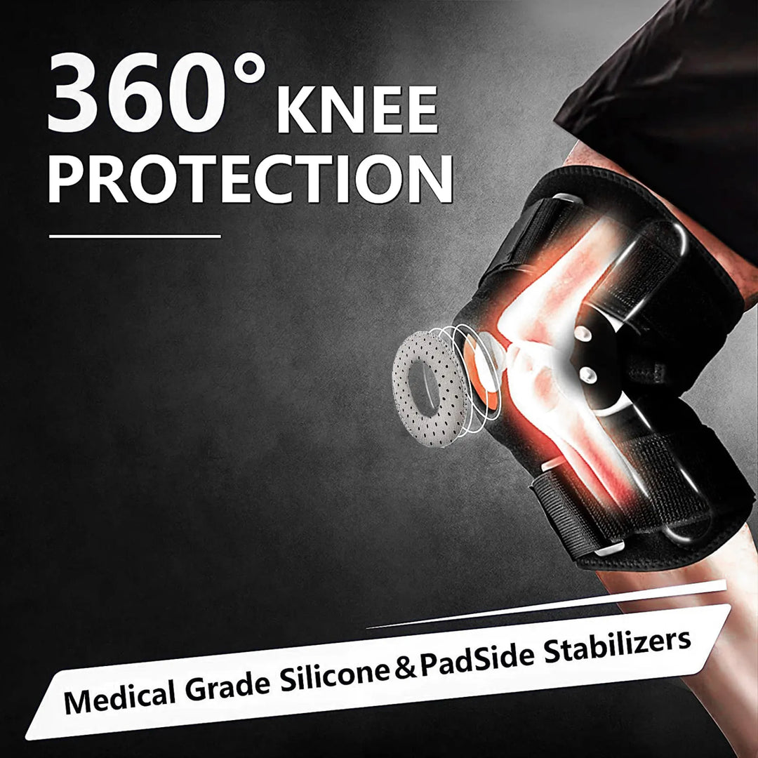 Robuste Neopren-Knieorthese mit Scharnier, verstellbar. Bietet Knieschutz & Stabilisierung bei Sport & Knieschmerzen.