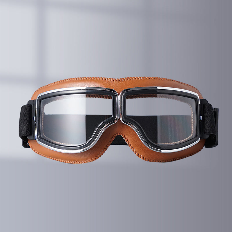 Vintage Motorrad Schutzbrille, unisex, klare Sicht bei Motocross & Radfahren, klassisch.