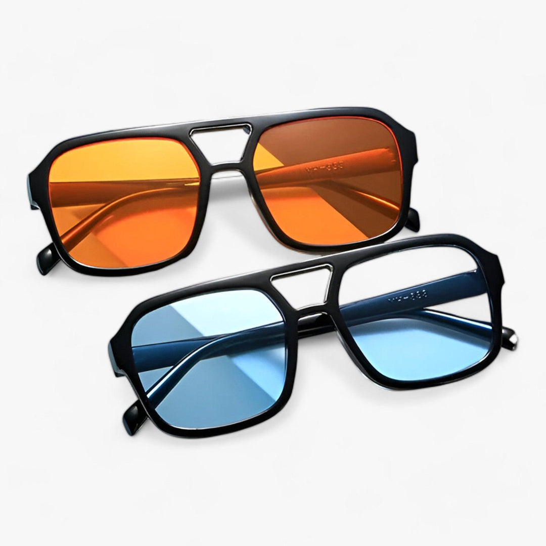 Trendige Unisex Sonnenbrille eckig, oversized, mit UV-Schutz, im Vintage-Stil für Sommer & Freizeit.