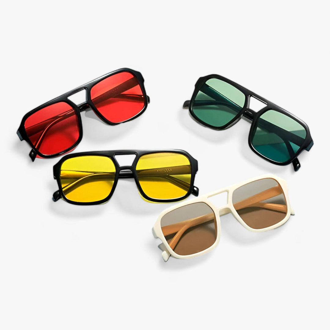 Eckige Oversized Sonnenbrille für Damen und Herren, Vintage-Look, modisch & mit UV-Schutz.