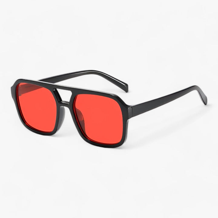 Stilvolle eckige Vintage Sonnenbrille, oversized & unisex, mit UV-Schutz für Strand und Freizeit.