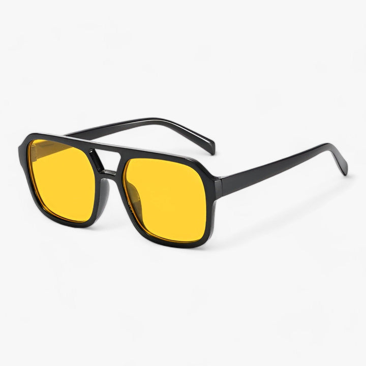 Modische eckige Sonnenbrille, oversized Vintage-Stil, unisex, mit UV-Schutz für sonnige Tage.