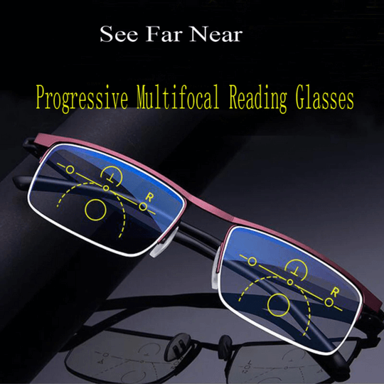 Robuste und leichte VisionFlex Unisex Gleitsichtbrille von der Seite, langlebige Sehhilfe.