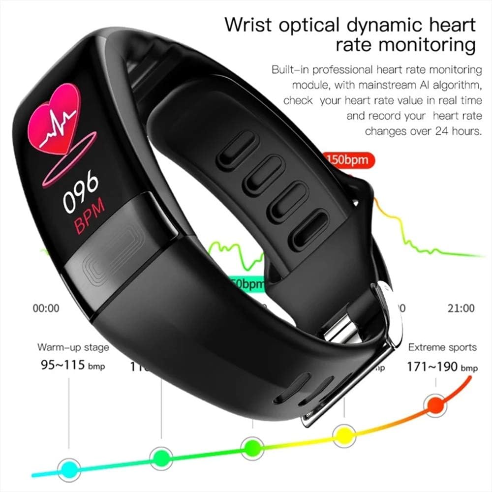 Wasserdichte Unisex Smartwatch mit Silikonarmband. Ideal für Fitness-Tracking, Blutdruck & Herzfrequenzmessung.