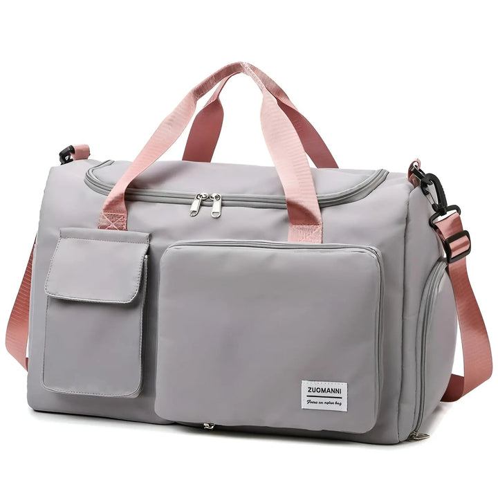 Detailaufnahme der wasserdichten Nylon Reisetasche vd260508. Robustes Material, luxuriöses Design.